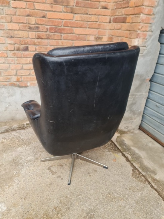 butaca giratoria despacho metal piel negra 1u